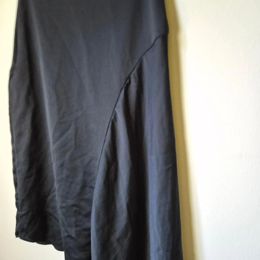 Nordstrom Asymmetrical Satin Midi Skirt Women XS Goth‎ Minimalist Chic Coquette